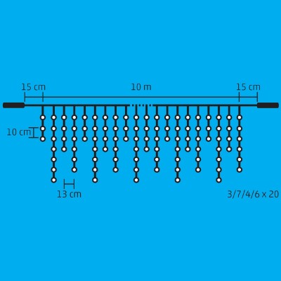 LED-es, sorolható fényfüggöny, jégcsap - DLFJ 400/WH